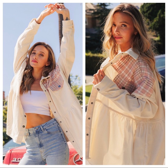 Fabulous Boho Corduroy Check pattern Jacket - Picture 5 of 8